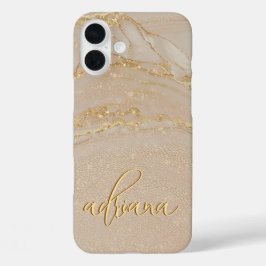 Alcohol Ink Glitter Monogrammed Case- Mate iPhone iPhone 16 Plus Hoesje