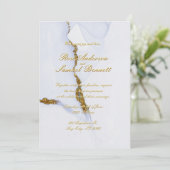 Alcohol Ink Glitter Wedding Invitation (Debout devant)