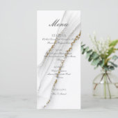 Alcohol Ink Handgemaakte Witte Platte Menu (Staand voorkant)