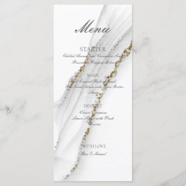 Alcohol Ink Handgemaakte Witte Platte Menu