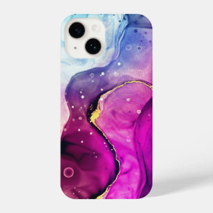 Alcohol Ink Pink, Purples and Blues Phone Case iPhone 14 Hoesje