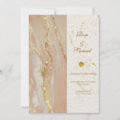 Alcohol Ink Rose Glitter Chic Wedding Invitation (Devant)