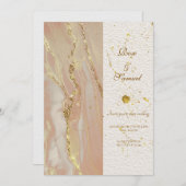 Alcohol Ink Rose Glitter Chic Wedding Invitation (Devant / Derrière)