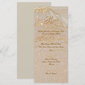 Alcohol Ink Roze Glitter Goud Chic Plat Menu (Voorkant / Achterkant)