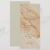 Alcohol Ink Roze Glitter Goud Elegant Plat Menu (Voorkant / Achterkant)