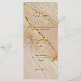 Alcohol Ink Roze Glitter Goud Elegant Plat Menu