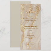 Alcohol Ink Roze Glitters Glanzende Platte Menu (Voorkant / Achterkant)