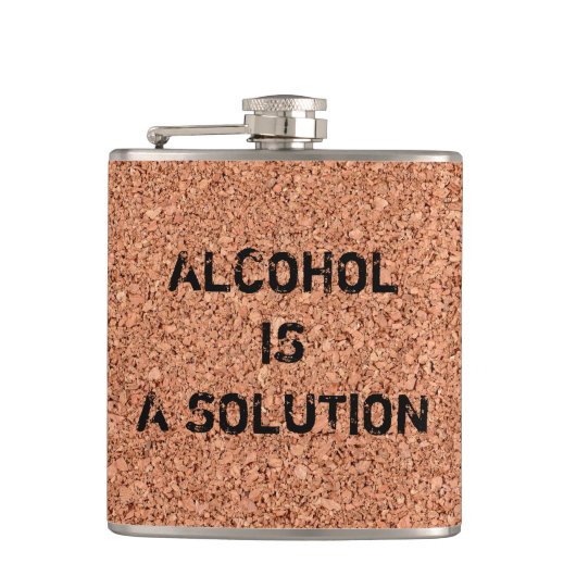 "Alcohol is a Solution" Funny Heupfles (Voorkant)