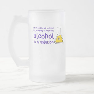 "Alcohol is a Solution" mok van gebrand glas