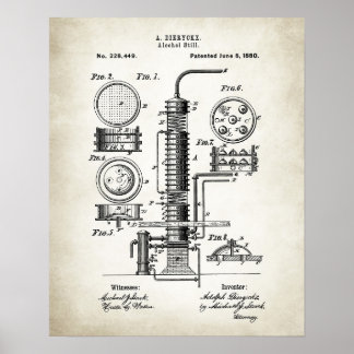 Alcohol stille patent poster