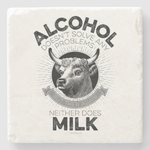Alcohol vs. melk stenen onderzetter