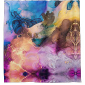 Alcoholinkt Abstracte kunst Douchegordijn (Voorkant)