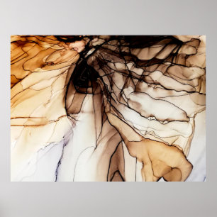 Alcoholinkt kleur. Grey Handmade Marble Texture. G Poster