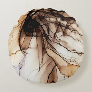 Alcoholinkt kleur. Grey Handmade Marble Texture. G Rond Kussen