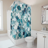 Alcoholinkt Patroon Blauw Levendig Douchegordijn (In situ)