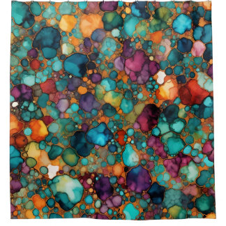 Alcoholinkt Patroon Kleurrijk Levendig Douchegordijn