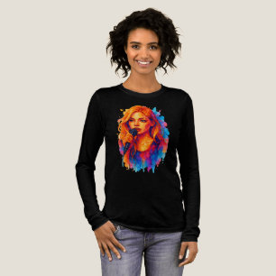 Alcoholinkt Portret van een jonge Vrouw zangeres Tri-Blend Shirt