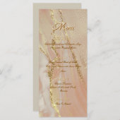 Alcoholinkt Roos Glitter Gold Chic Platte Menu (Voorkant / Achterkant)