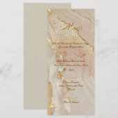Alcoholinkt Roos Glitter Gold Elegant Flat Menu (Voorkant / Achterkant)