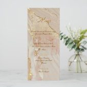 Alcoholinkt Roos Glitter Gold Elegant Flat Menu (Staand voorkant)