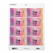 Alcoholinkt roze en goudpleisters etiket (Full Sheet)