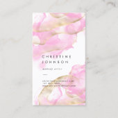 Alcoholinkt Roze spatten Visitekaartje (Voorkant)