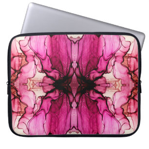 Alcoholinkt schilderen. Kaleidoscoop. Paars Laptop Sleeve