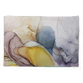 Alcoholinkt wervelt, gele tint, abstract. kussensloop (Achterkant)