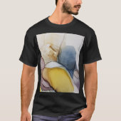 Alcoholinkt wervelt, gele tint, abstract. t-shirt (Voorkant)