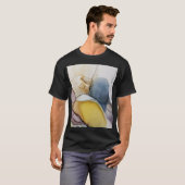 Alcoholinkt wervelt, gele tint, abstract. t-shirt (Voorkant volledig)