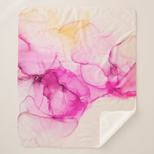 Alcoholinkt zee textuur. Contemhedendaagse kunst. Sherpa Deken