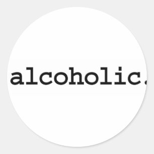 Alcoholisch. Ronde Sticker