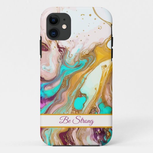 Alcoholkleurige inkt iPhone Case (Achterkant)