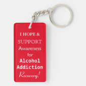 Alcoholverslaving Angel Ribbon Sleutelhanger (achterkant)