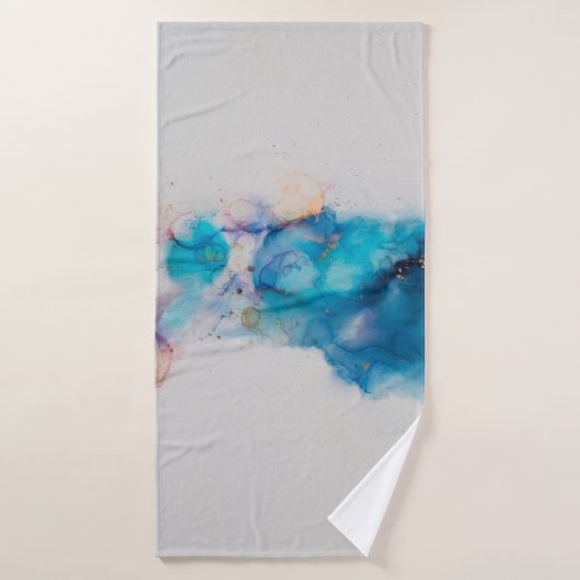 Alcool Enk Art. Peinture Abstraite. Alcool Ink ba (Serviette de bain)