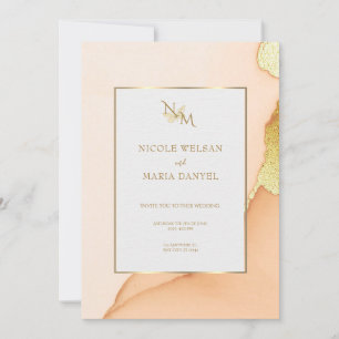 Alcool Enk Or Élégant Mariage Invitation