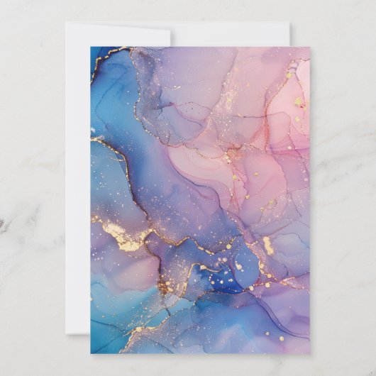 Alcool Ink Marbre bébé Douche Invitation (Dos)