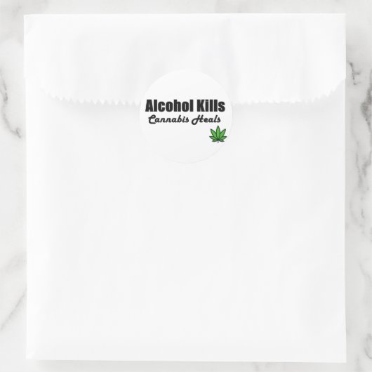 Alcool tue Cannabis Guérit Stickers (Sac)