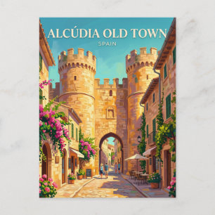 Alcúdia Oude Stad Spanje Briefkaart