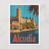 Alcudia Spanje Vintage Travel Illustratie Briefkaart (Voorkant)