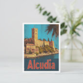 Alcudia Spanje Vintage Travel Illustratie Briefkaart (Staand voorkant)