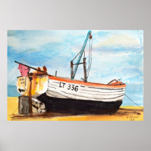 Aldeburgh Boot op Strand – Aquarel Kust Poster