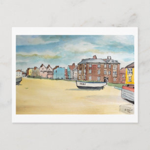 Aldeburgh boten op het strand Suffolk kust kunst Briefkaart