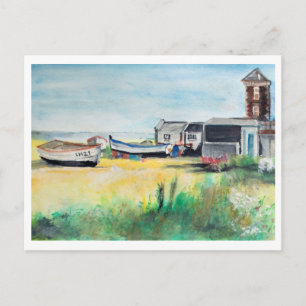 Aldeburgh boten op het strand Suffolk kustkunst Briefkaart