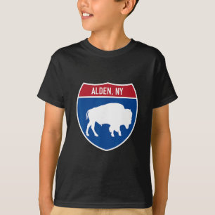 Alden New York Buffalo Ny Snelweg Interstate Bord T-shirt