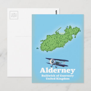 Alderney Bailiwick of Guernsey United Kingdom Map Briefkaart