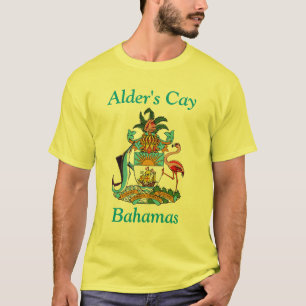Alder's Cay, Bahama's met wapenschild T-shirt