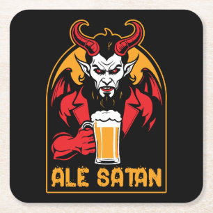 Ale Satan - Drink bier Vierkante Kartonnen Onderzetter