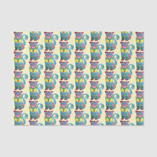 Alebrije katten - Weefselpapier Tissuepapier (Voorkant)