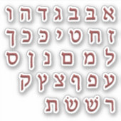 Alef Bies א - ב אלבי תףdonkerrode Stickers (Voorkant)